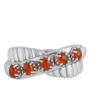 American West Carolyn Pollack Sterling Silver 925, Red Onyx Twist Band Ring 10